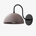 Load image into Gallery viewer, Curva Metal  Industrial Wall Sconce - Curved Brass Arm - Hammered Dome Light Fixture
