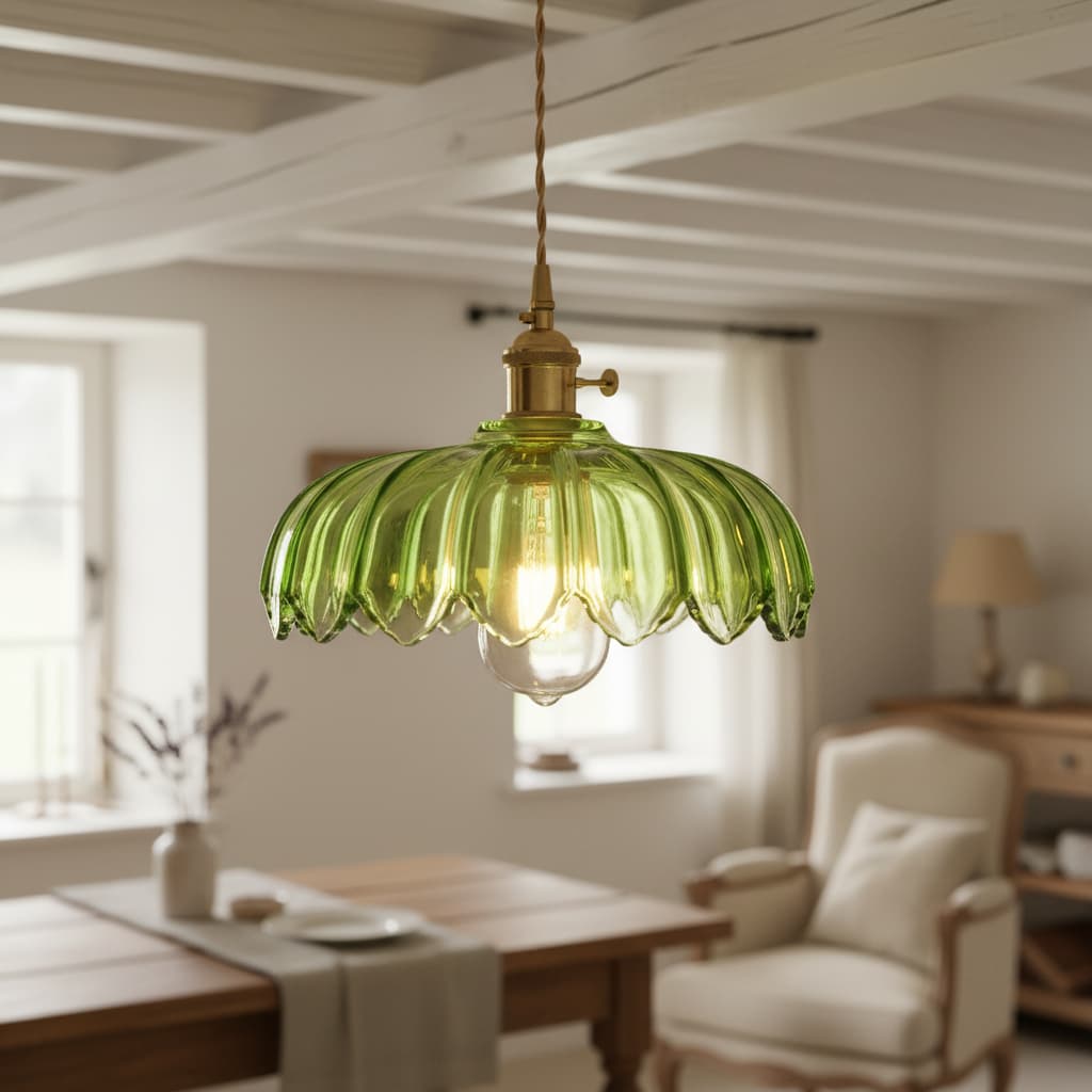 Petalbloom Rustieke Tulp Glazen Hanglamp – Bloemknop Design Hanglamp voor Eetruimte N58