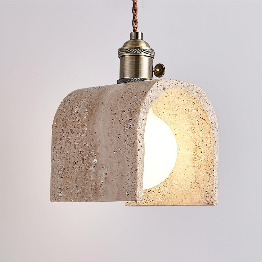 Alagusmo Minimalistyczna Lampa Wisząca z Trawertynu