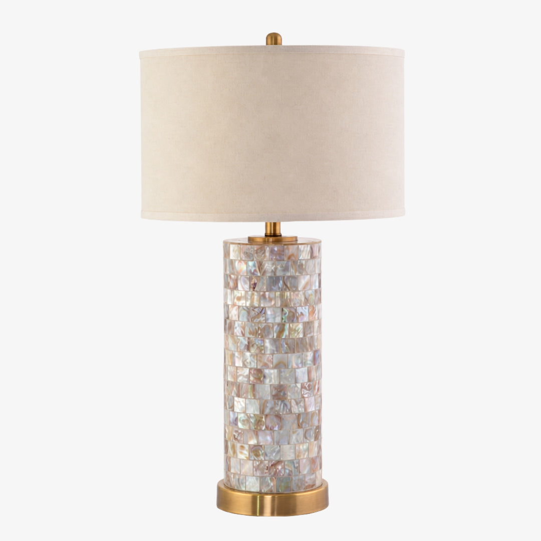 Beamira Natural Shell Mica Table Lamp – Handmade Crafted for Bedroom or Living Room
