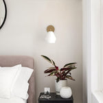 Load image into Gallery viewer, Merin Sculptural Milk Glass Geometric Wall Lamp
