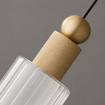 Carica l'immagine nella visualizzazione Galleria, Natural copper ribbed cap and glass shade detail