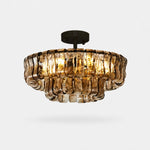 Afbeelding laden in galerijweergave, Franse vintage kroonluchter van geribbeld glas