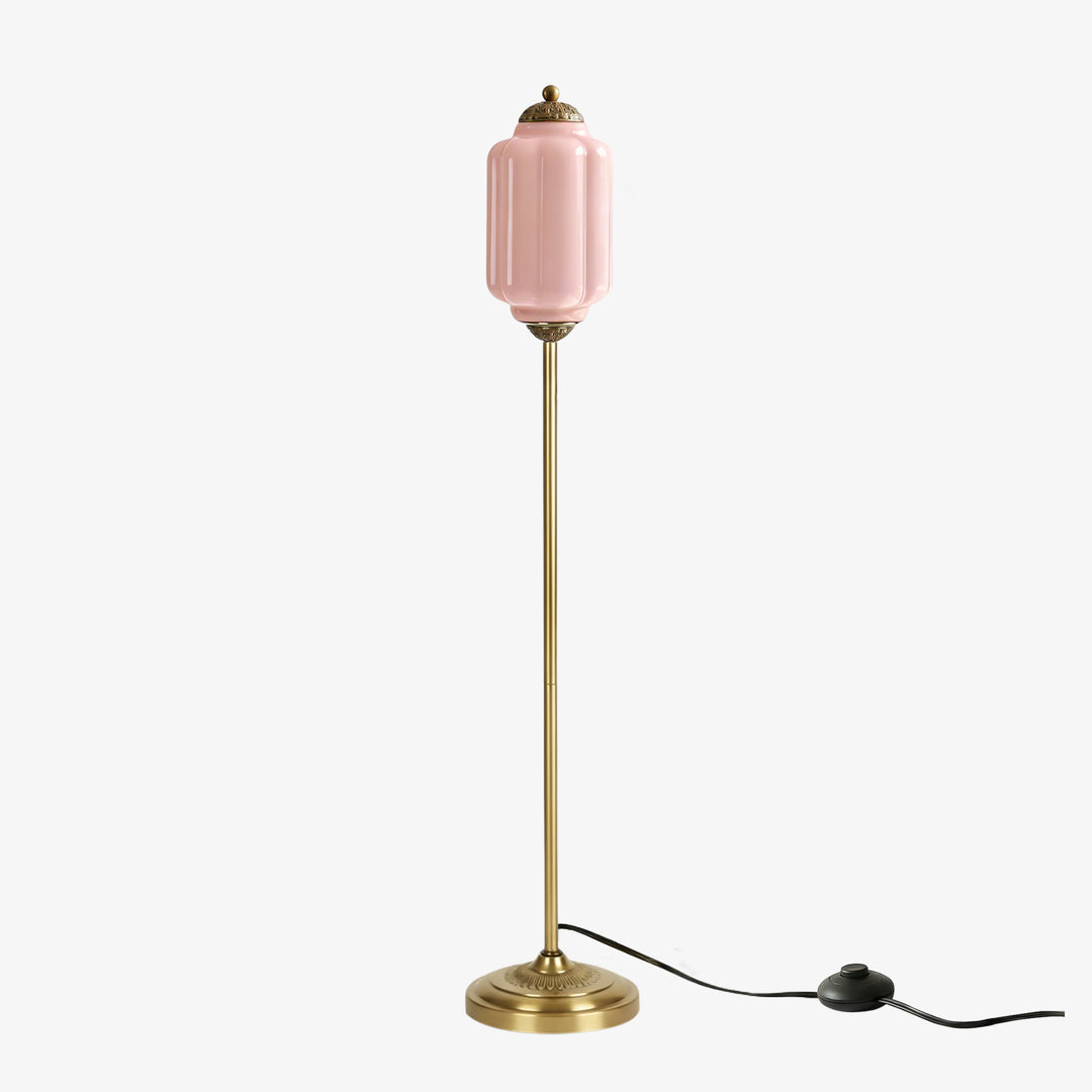 Eloise Strukturierte Glas-Kürbis-inspirierte Stehlampe - Organische Kunstfertigkeit und Retro-Stil für Wohnzimmer
