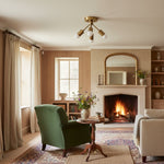 Load image into Gallery viewer, Mobilux Line Modern Brass Flush Mount - Minimalist Gold Ceiling Light for Bedroom
