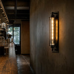 Afbeelding laden in galerijweergave, Industrial tube wall sconce installed on a corridor wall
