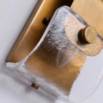 Cargar imagen en el visor de la Galería, Vintage Brass Amber Glass Wall Sconce