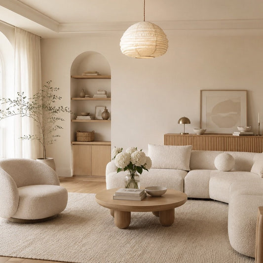 Suspension en lin naturel de style wabi-sabi