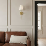 Load image into Gallery viewer, Meshara Minimalist Gold Wall Lamp - Metal and Fabric Material for Living Room