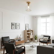 Brazara Koepel Plafondlamp - Industrieel Geribbeld en Helder Glas voor Woonkamer