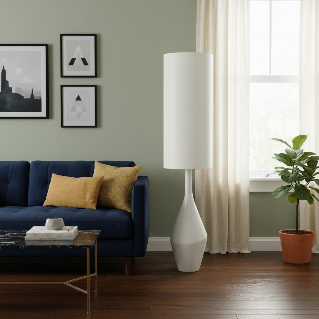 Lumera Organische Moderne Keramische Vloerlamp - Asymmetrische Sculpturale Vorm en Sfeerverlichting voor Slaapkamer