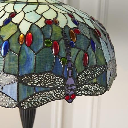 TF Dragonfly Motif Floor Lamp – Vintage Stained-Glass for Living Rooms