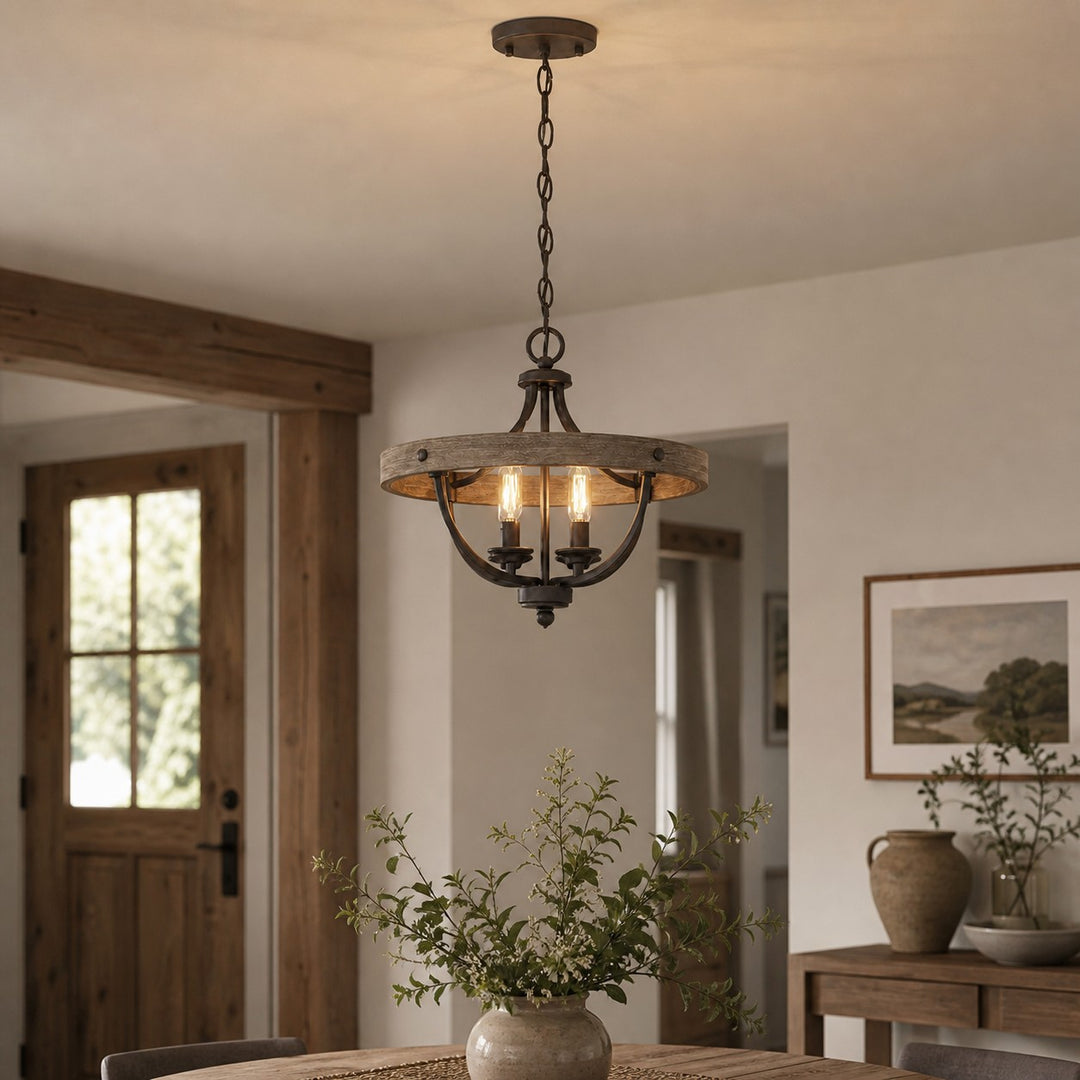 Vintage plafondlamp in landelijke stijl, halfopbouw