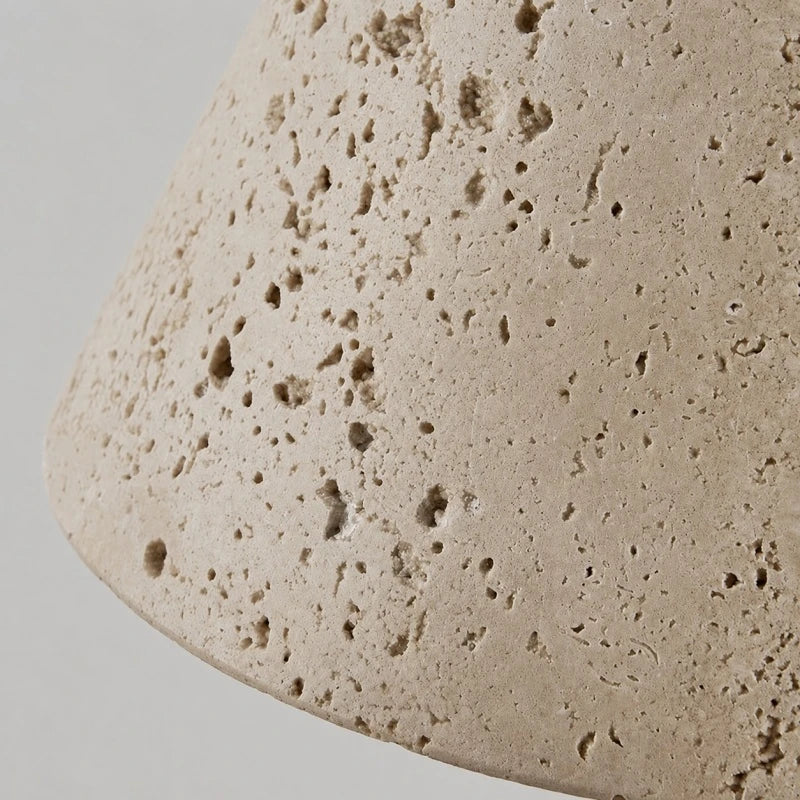 Close-up porous travertine stone texture