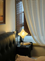 Load image into Gallery viewer, Art Deco Star Table Lamp - Frosted Glass Light for Modern Bedrooms - Astris Lyra
