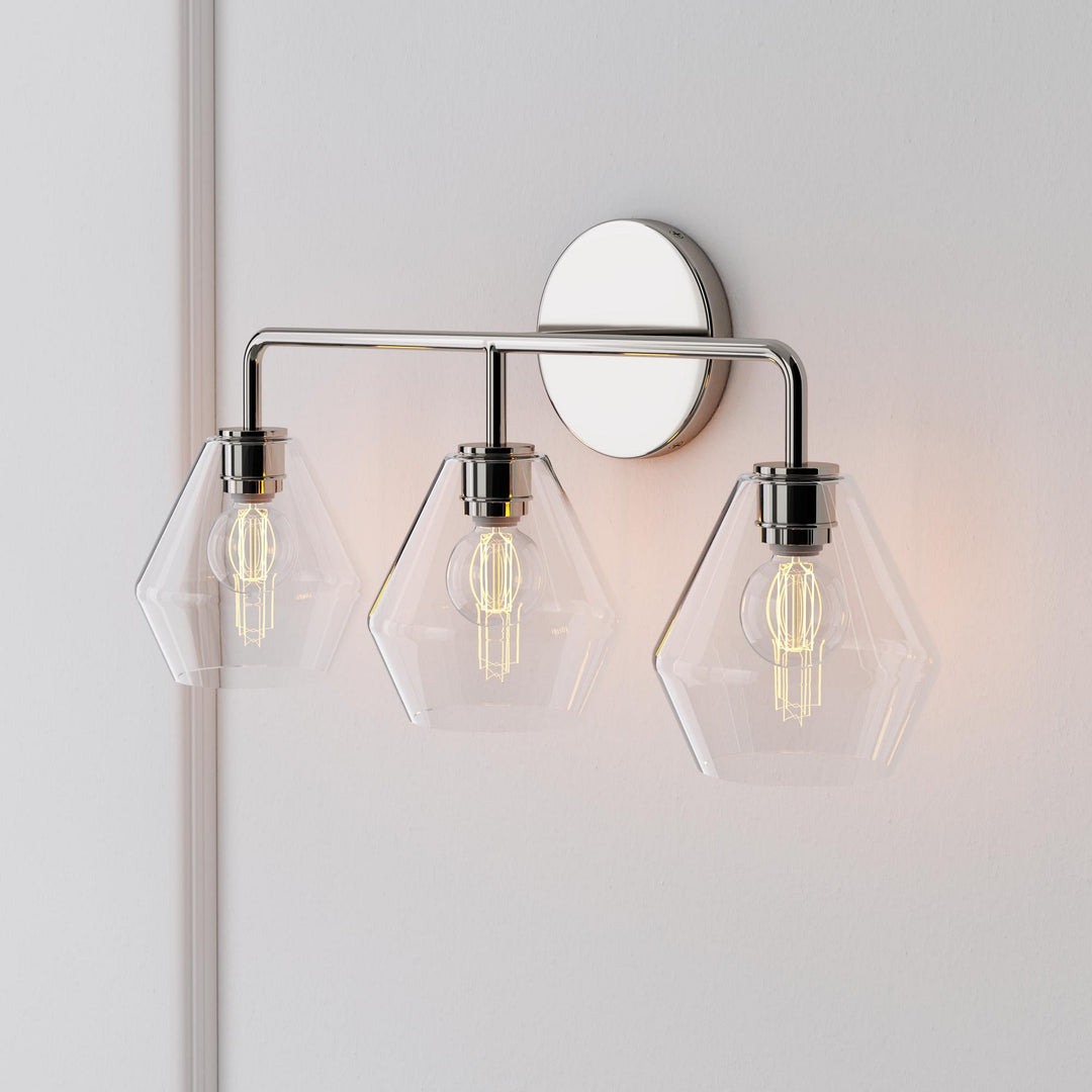 Merin Multi Head Dressing Table Wall Lamp - Metal And Glass Sculptural Lamp