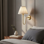 Load image into Gallery viewer, Ivoralux Tapered Fabric Wall Light – Modern Classic Curved Arm Sconce for Hallways or Bedrooms