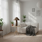 Afbeelding laden in galerijweergave, Weavara Moderne Accent Tafellamp – Stoffen Beklede Decoratieve Verlichting voor Woonruimte of Kantoor