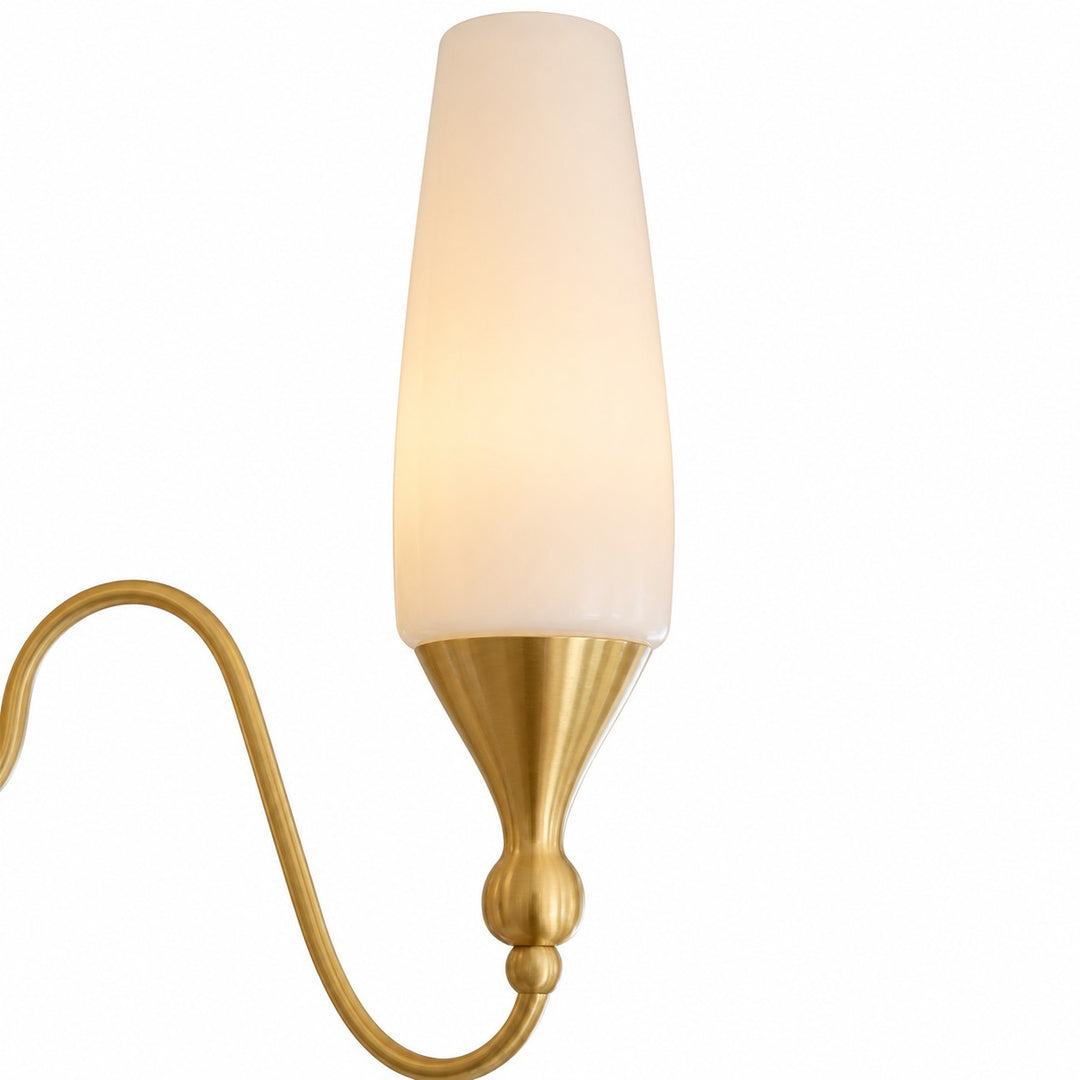 Lustre français en cuivre et verre pour salle à manger
