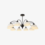 Load image into Gallery viewer, Black milk glass chandelier with 10 lights