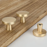 Load image into Gallery viewer, 30 Pack Brushed Gold Cabinet Knobs – Round Gold Dresser Knobs Set
