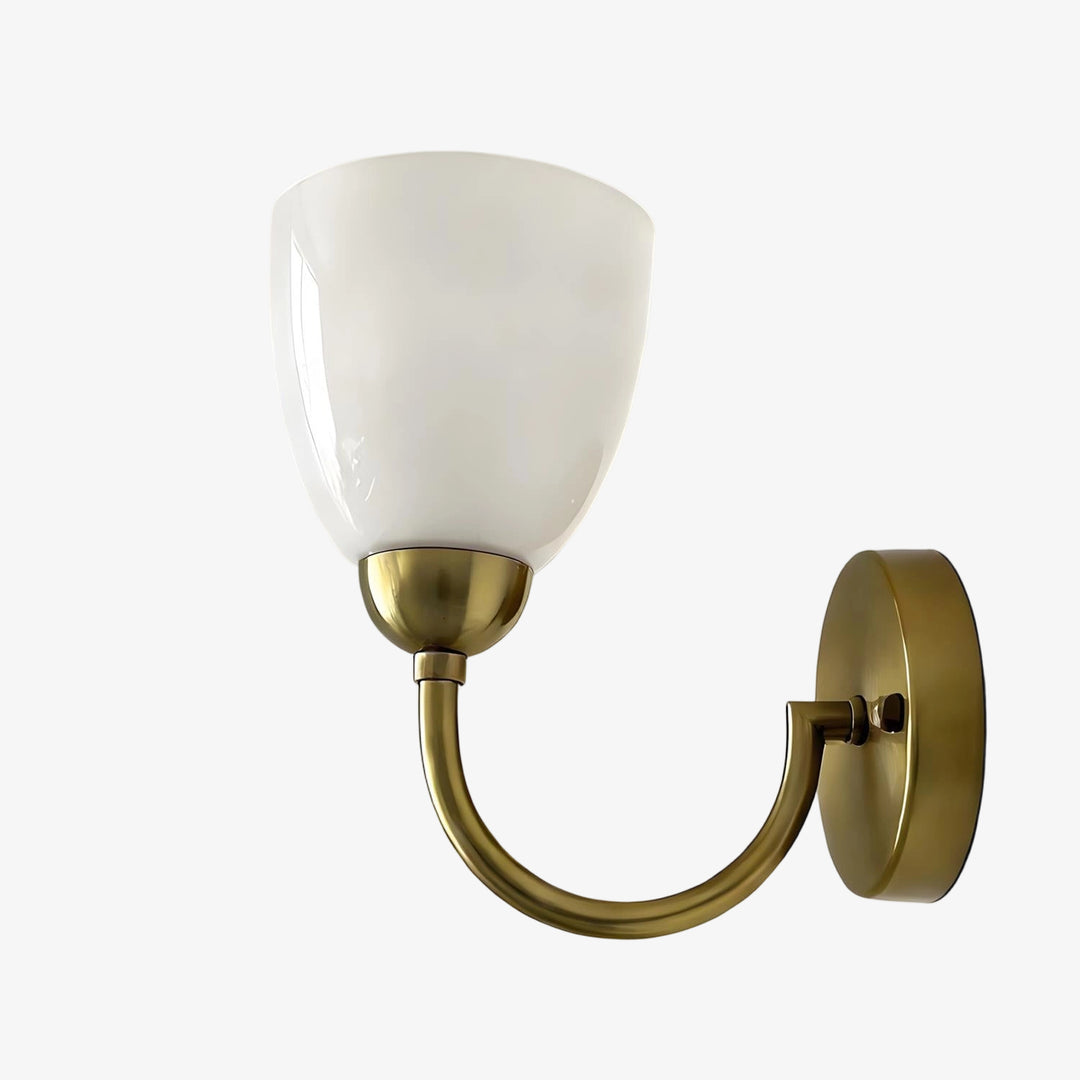 Mild Velin Wall Lamp – Brass and Frosted Glass Wall Sconce for Bedroom and Living Room
