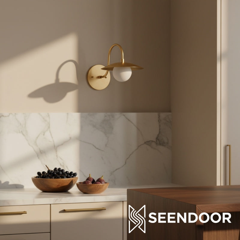 Curva Frosted Glass Globe Wall Sconce for Hallway & Entryway