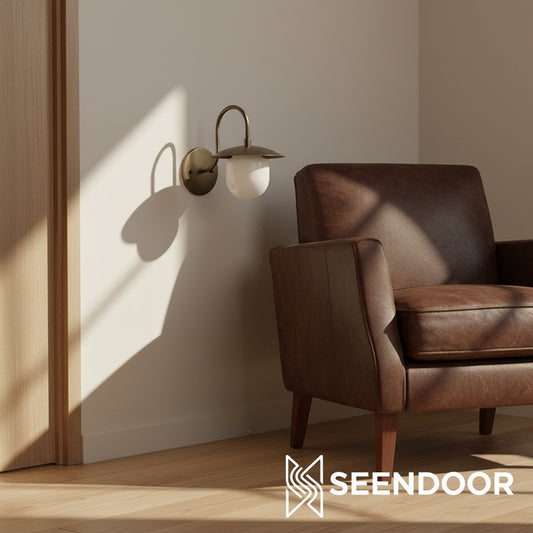 Aplique de Pared Curva con Globo de Vidrio Esmerilado para Pasillo y Entrada