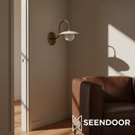 Load image into Gallery viewer, Curva Frosted Glass Globe Wall Sconce for Hallway &amp; Entryway
