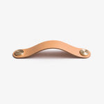 Afbeelding laden in galerijweergave, Cowhide leather and brass cabinet pull handle color and size option