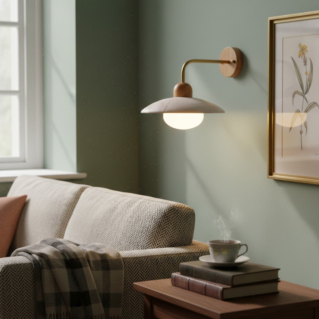 Discra Minimalistische Sculpturale Cirkelvormige Wandlamp — Natuurlijke Stijl Wandarmatuur voor Hal en Slaapkamer U18