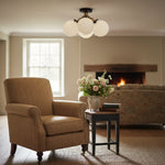 Load image into Gallery viewer, Glorica Glass Globe Light - Mid Century Semi Flush Ceiling Lamp
