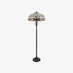 Load image into Gallery viewer, TF Dragonfly Motif Floor Lamp – Vintage Stained-Glass for Living Rooms