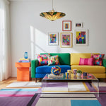 Cargar imagen en el visor de la galería, Pantalla de lámpara de vidrio teñido con colgante en forma de hoja estilo Tiffany TF Harken para sala de estar y dormitorio