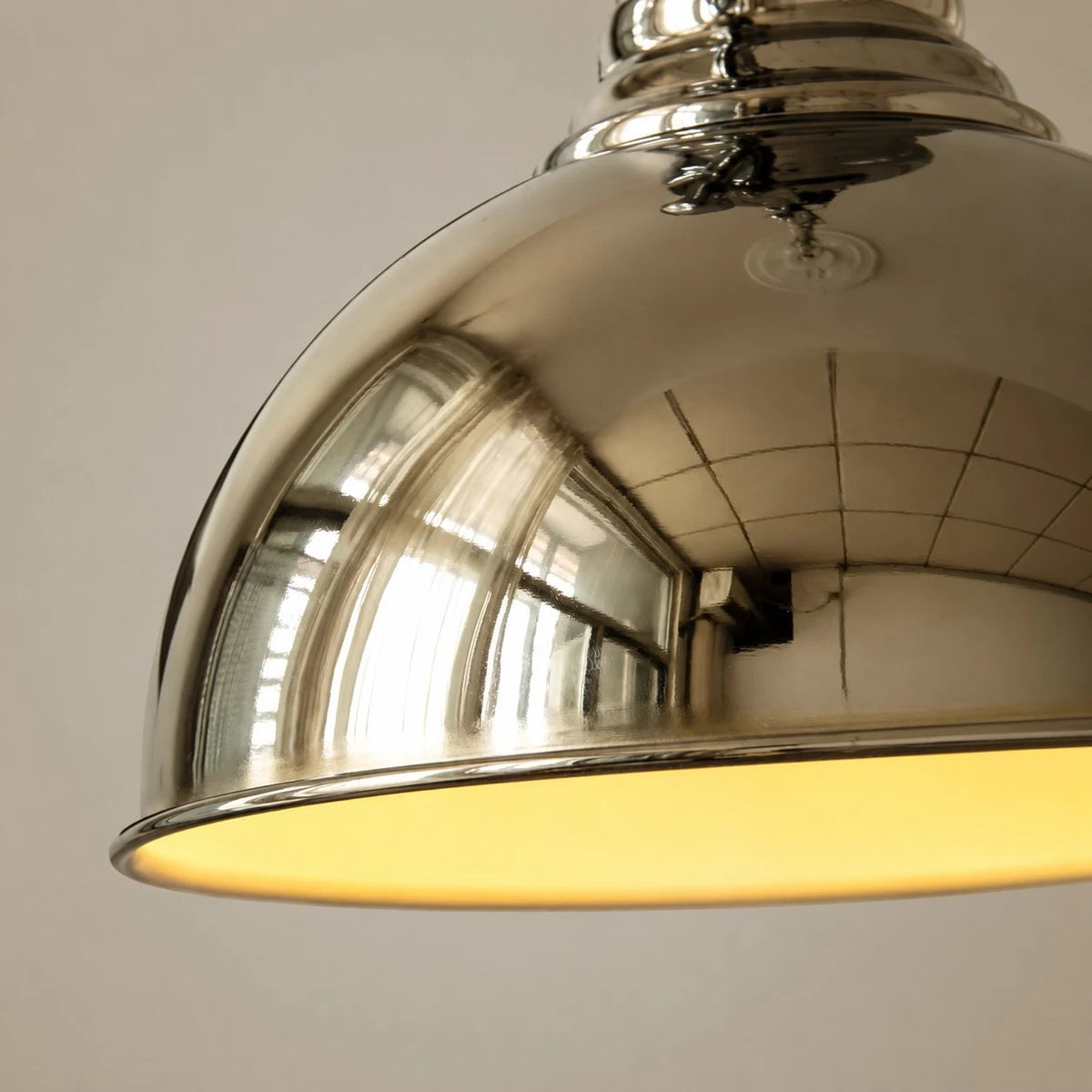 Bauhaus chrome dome pendant light