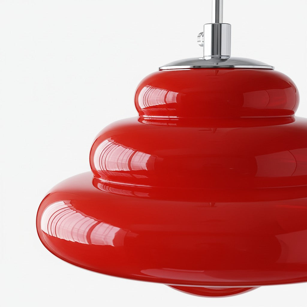 Bomiello Moderne Gelaagde Glazen Hanglamp - Sculpturale Minimalistische Lamp voor Woonkamer of Slaapkamer