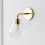 Load image into Gallery viewer, Merin Sculptural Milk Glass Geometric Wall Lamp
