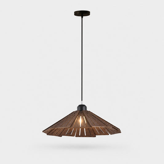 Walnut A style 35cm wooden pendant light