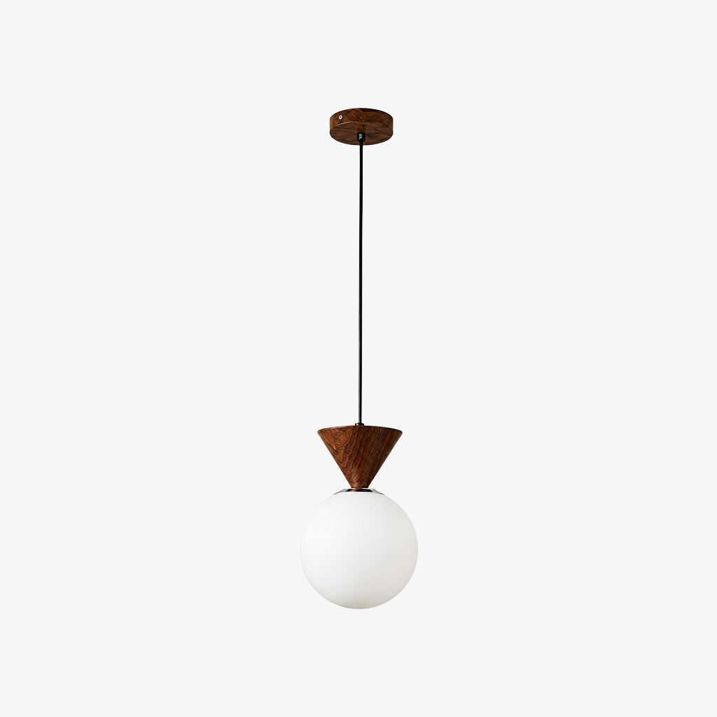 Bauhaus Glass Pendant Lamp with Iron Accent for Kitchen