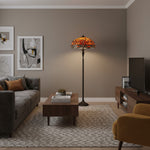 Load image into Gallery viewer, TF Dragonfly Motif Floor Lamp – Vintage Stained-Glass for Living Rooms