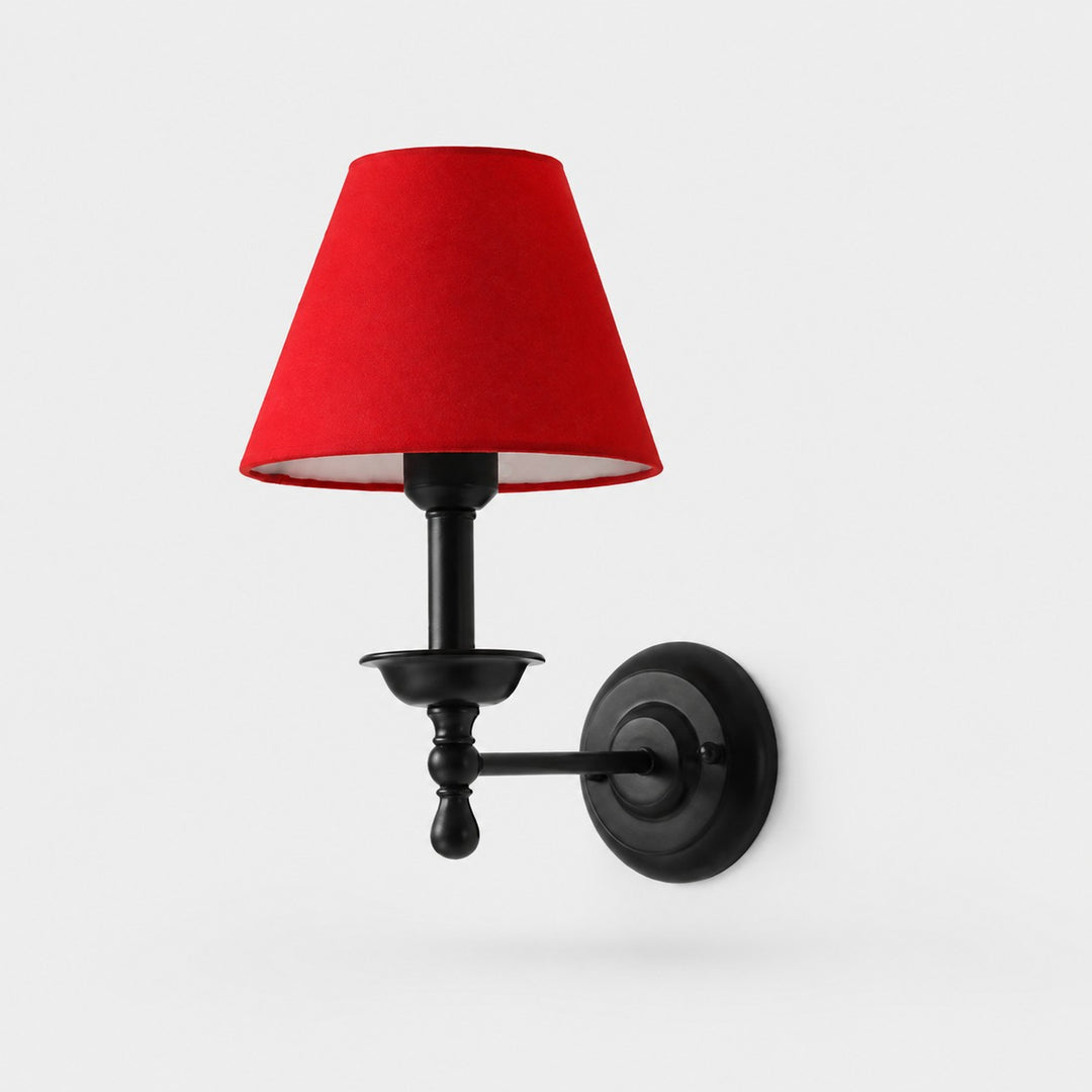 Vintage wandlamp met stoffen kap