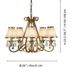 Bild in der Galerieansicht laden, Talonis Mehrfach-Leuchten Stoff Kronleuchter - Elegante Metall gebogene Arme für Esszimmer und Wohnzimmer