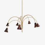 Load image into Gallery viewer, Bellina Modern Romantic Chandelier - Botanical Lily Design with Glass Flowers
