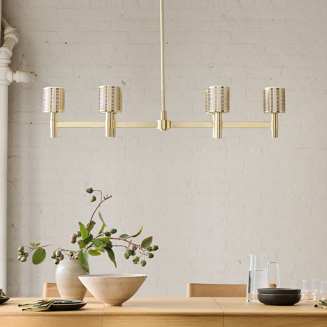 Galvia Champagne Bronze 6-Light Chandelier - Metal Adjustable