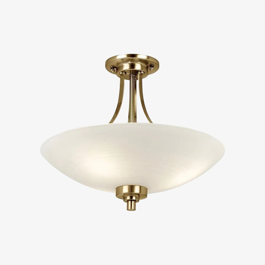 Lunetal Timeless Three-Arm Structure Semi Flush Chandelier – Vintage Pendant Light for Bedroom or Entry