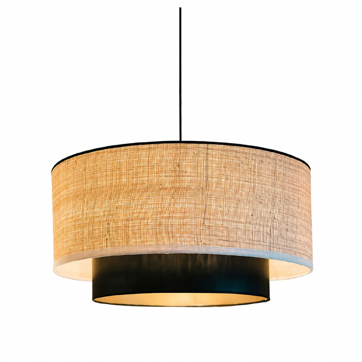 Natural Wabi Sabi Raffia Grass Pendant Light for Dining Room