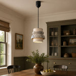 Cargar imagen en el visor de la Galería, Style A gray travertine stone pendant in a dining room