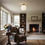 Load image into Gallery viewer, Glorica Glass 12 Inch Globe Ceiling Light - Frosted Glass Art Deco Pendant And Flush Mount
