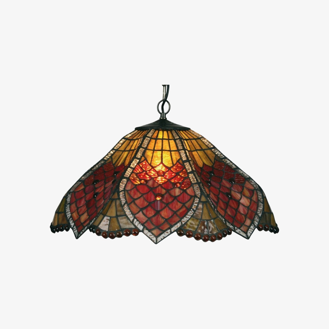 TF Orsino Vintage Art Deco Pendant Light - Textured Glass Lighting for Bedrooms & Halls