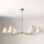 Load image into Gallery viewer, Fibura Metal Modern Linen Shade Linear Chandelier - Clean Lines
